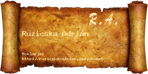 Ruzicska Adrián névjegykártya