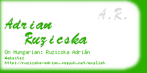 adrian ruzicska business card
